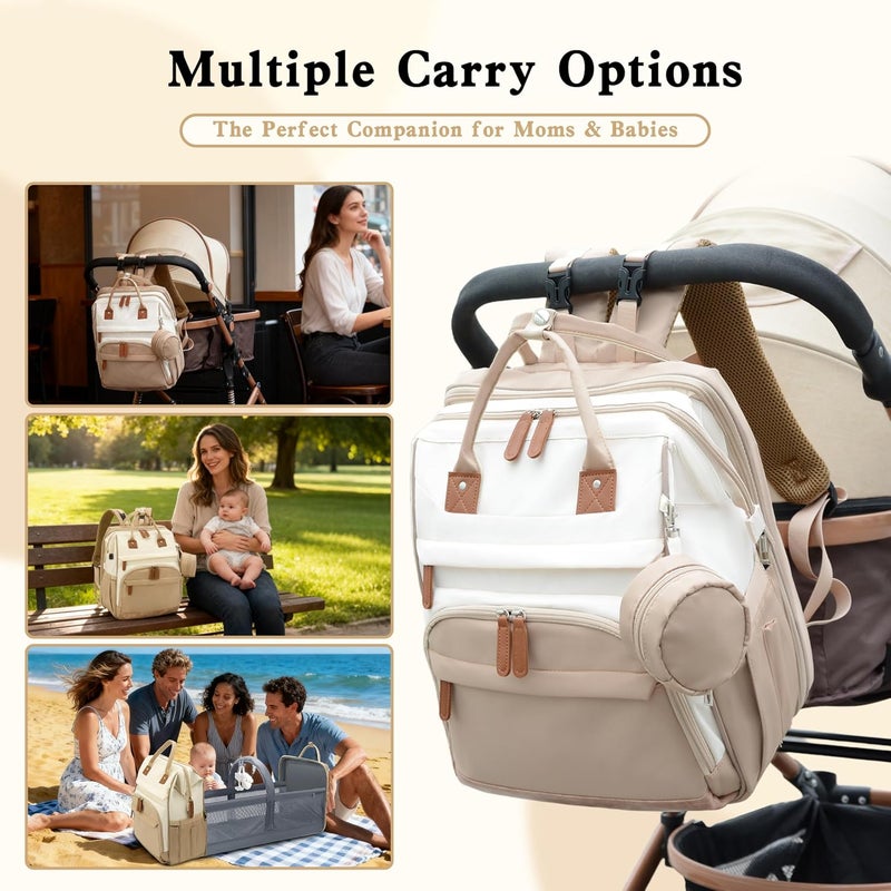 DERJUNSTAR Store Large Diaper Bag Backpack, Baby Dipaer bag with Insulated Bottle Holders, USB Charging Port, Travel Diaper Backpack for Mom & Dad - Image 5